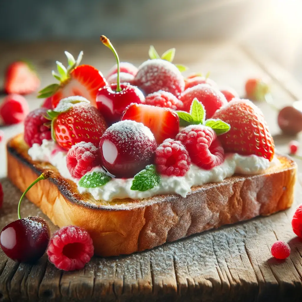Torrada de Ricota com Frutas Vermelhas